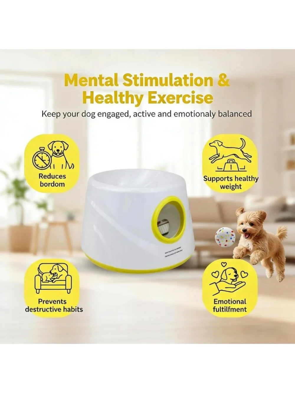 Automatic Fetch Machine for Small & Medium Dogs - Interactive Ball Launcher
